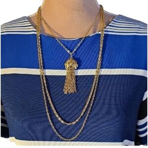 Vintage Gold Layered Necklace EUC